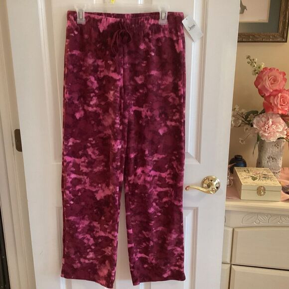 NWT Jenni Brand Pinks and Wines Straight Leg  Fleece Long PJ Pants Multi Size - Picture 4 of 13